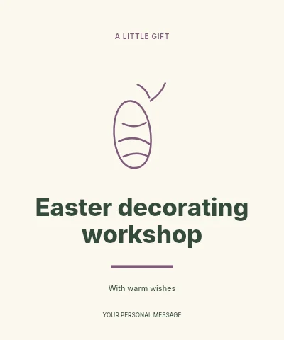 Easter decorating workshop label template