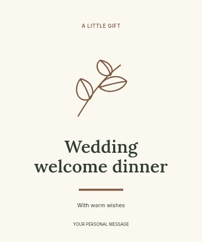 Wedding welcome dinner label template