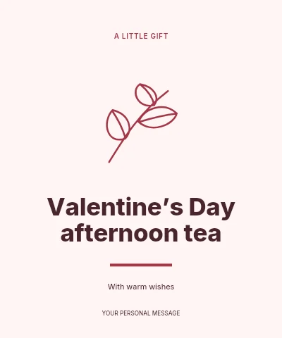 Valentine’s Day afternoon tea label template