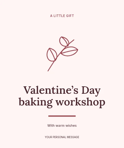 Valentine’s Day baking workshop label template
