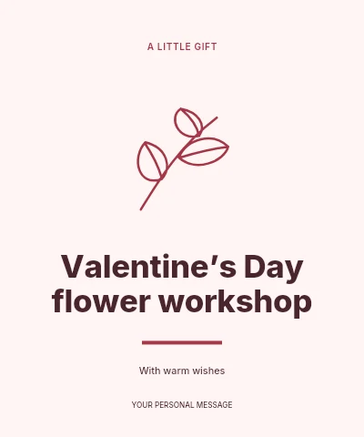 Valentine’s Day flower workshop label template