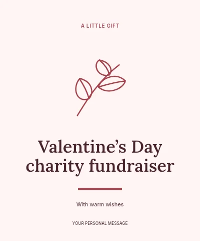 Valentine’s Day charity fundraiser label template