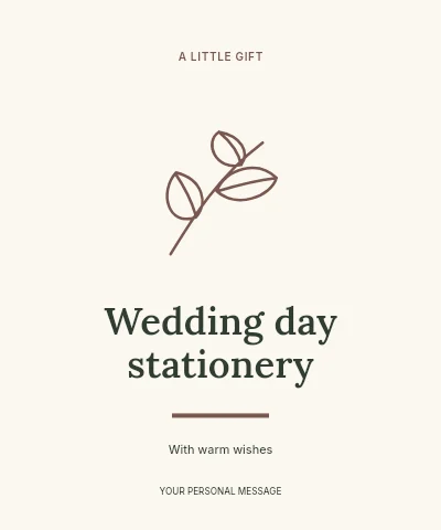 Wedding day stationery label template
