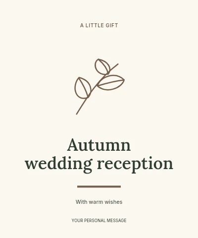Autumn wedding reception label template