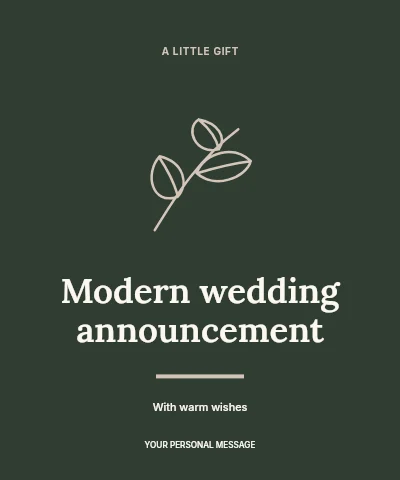 Modern wedding announcement label template
