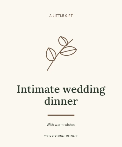 Intimate wedding dinner label template