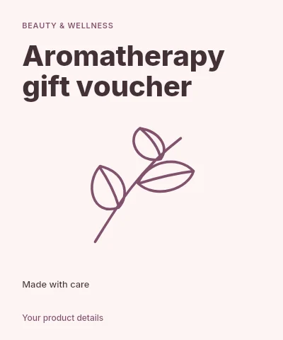 Aromatherapy gift voucher label template