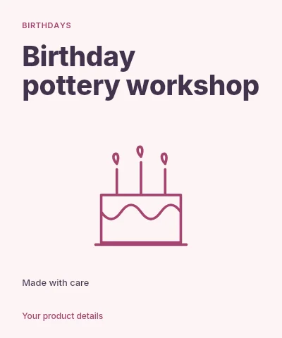 Birthday pottery workshop label template