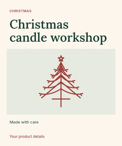 Christmas candle workshop label template