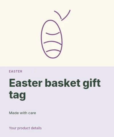 Easter basket gift tag label template