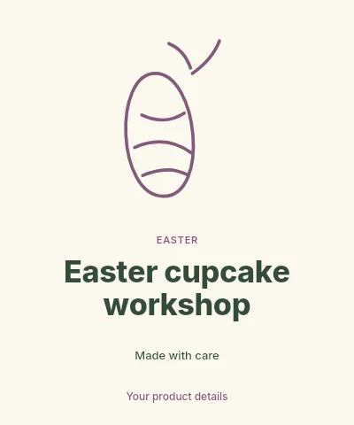 Easter cupcake workshop label template