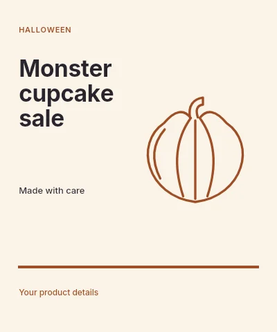 Monster cupcake sale label template