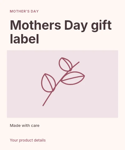 Mothers Day gift label template
