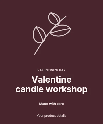 Valentine candle workshop label template