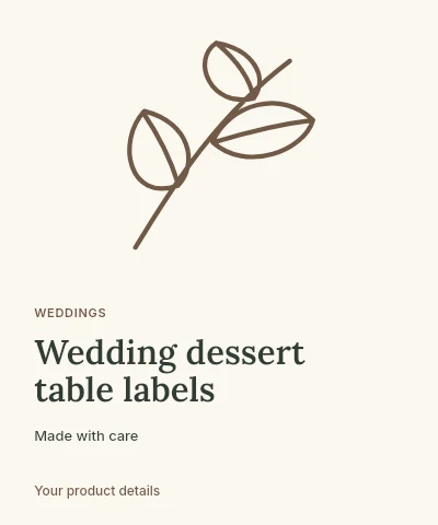 Wedding dessert table labels label template