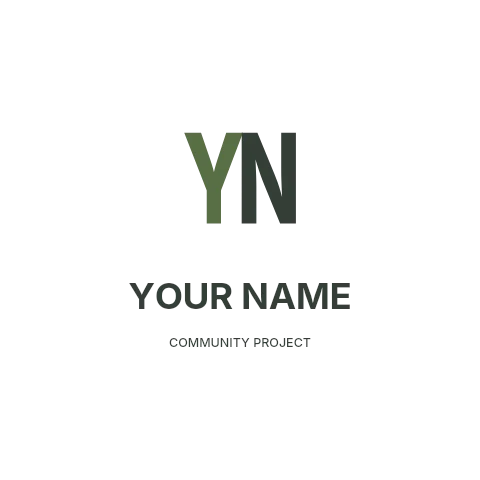 Community project logo template compact monogram
