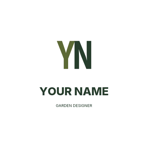 Garden designer logo template compact monogram