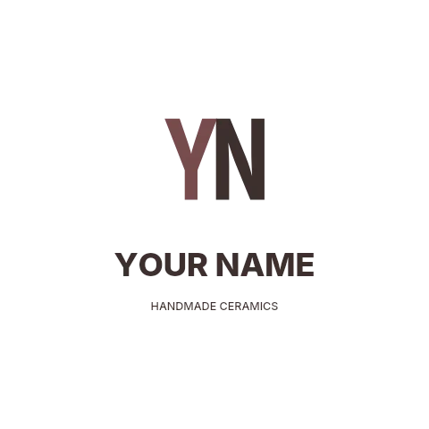 Handmade ceramics logo template compact monogram