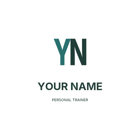 Personal trainer logo template compact monogram