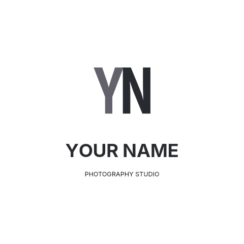 Photography studio logo template compact monogram