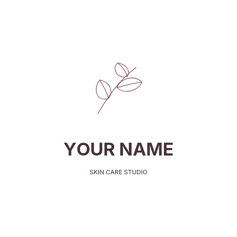 Skin care studio logo template line art symbol