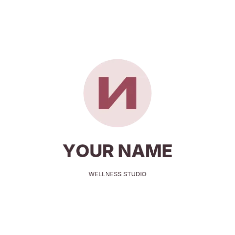 Wellness studio logo template stacked emblem