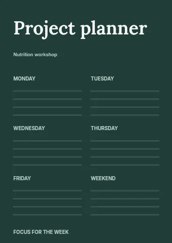 Nutrition workshop planner template
