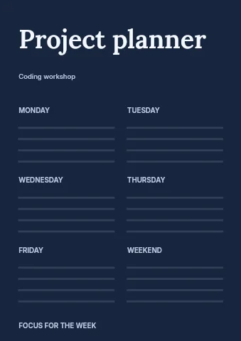 Coding workshop planner template