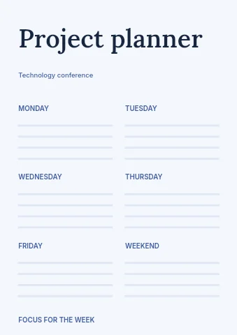 Technology conference planner template