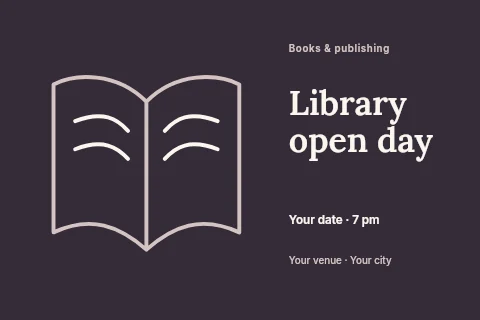 Library open day postcard template