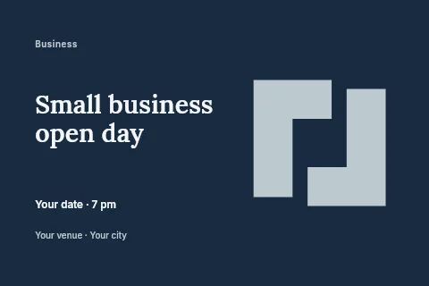 Small business open day postcard template