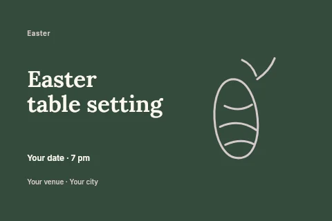Easter table setting postcard template