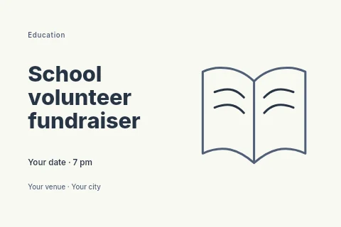 School volunteer fundraiser postcard template