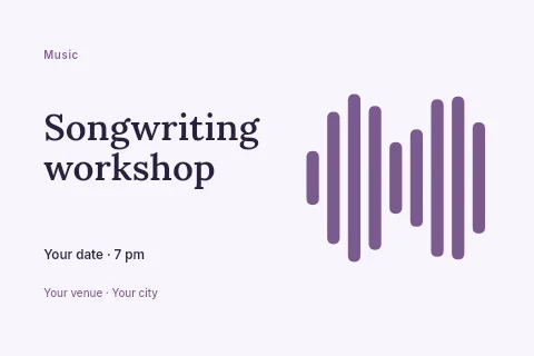 Songwriting workshop postcard template