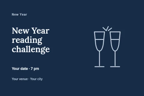 New Year reading challenge postcard template