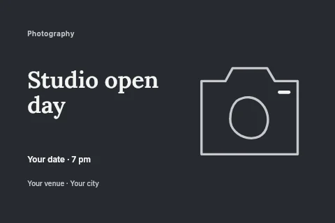 Studio open day postcard template