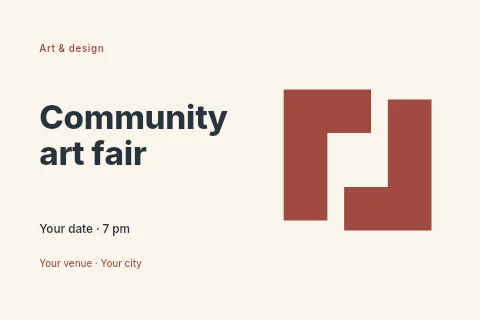 Community art fair postcard template