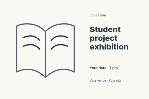 Student project exhibition postcard template
