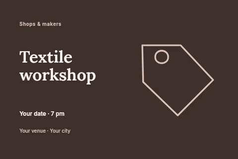 Textile workshop postcard template