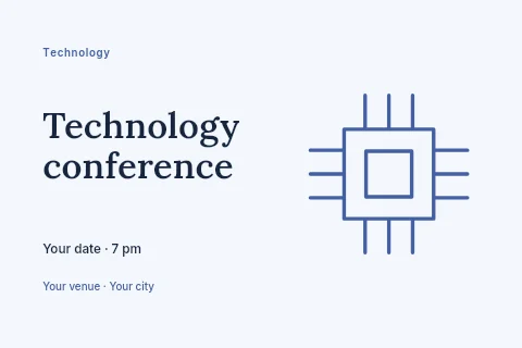 Technology conference postcard template