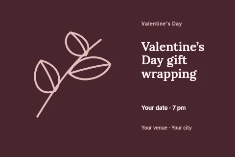 Valentine’s Day gift wrapping postcard template