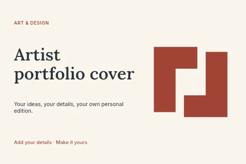 Artist portfolio cover postcard template