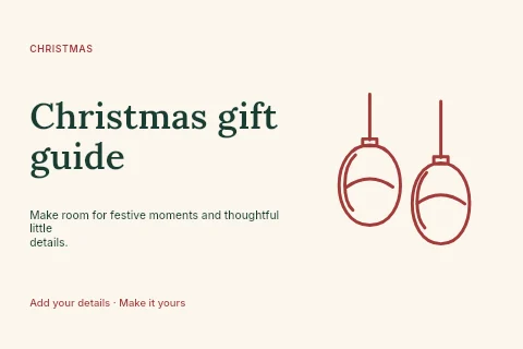 Christmas gift guide postcard template