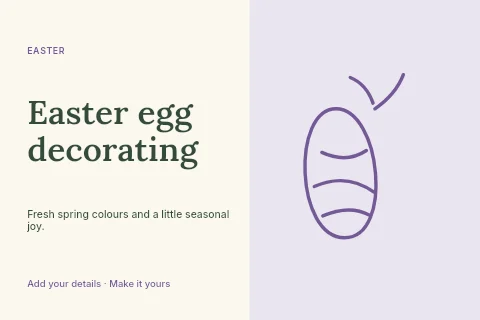 Easter egg decorating postcard template
