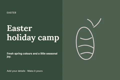 Easter holiday camp postcard template