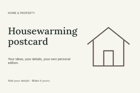 Housewarming postcard template