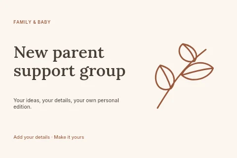New parent support group postcard template