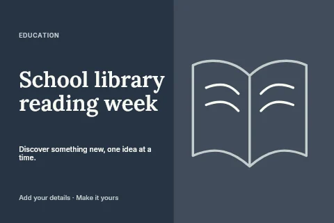 School library reading week postcard template