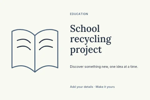 School recycling project postcard template