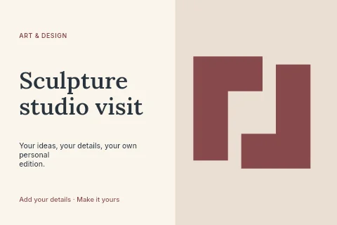 Sculpture studio visit postcard template